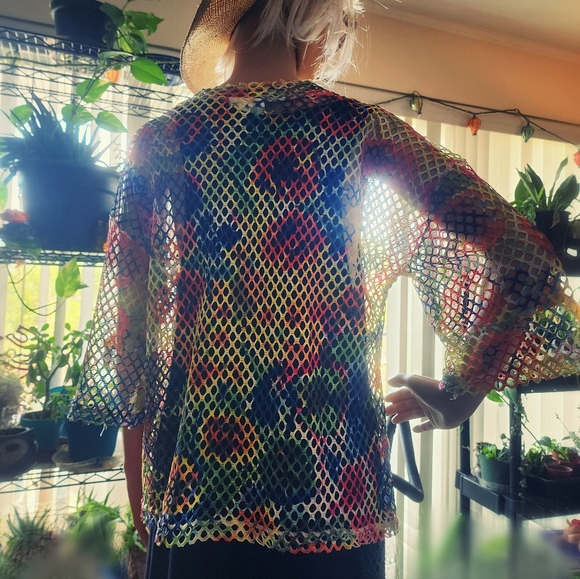 Vintage Mirror Image Cut Out Cardigan S - Picture 4 of 5